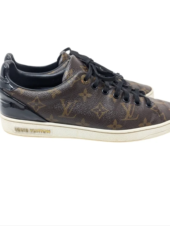 Louis Vuitton LV Monogram Leather Brown Sneakers Size EU 38.5 - Picture 4 of 16